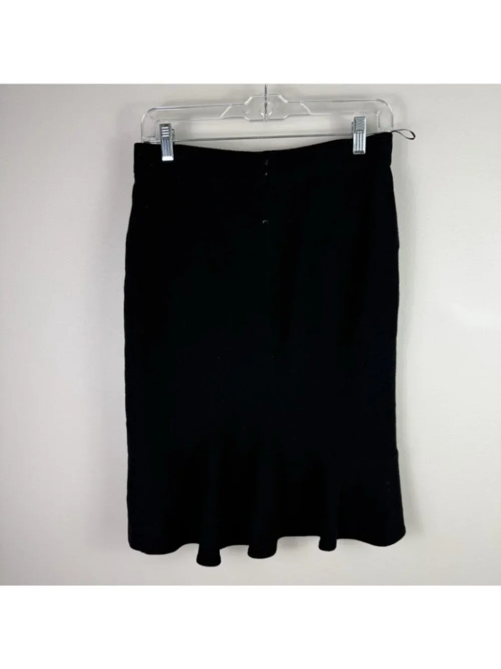 Givenchy Black Virgin Wool Knee Length Skirt Womens M US8 Pencil Designer - Picture 6 of 9